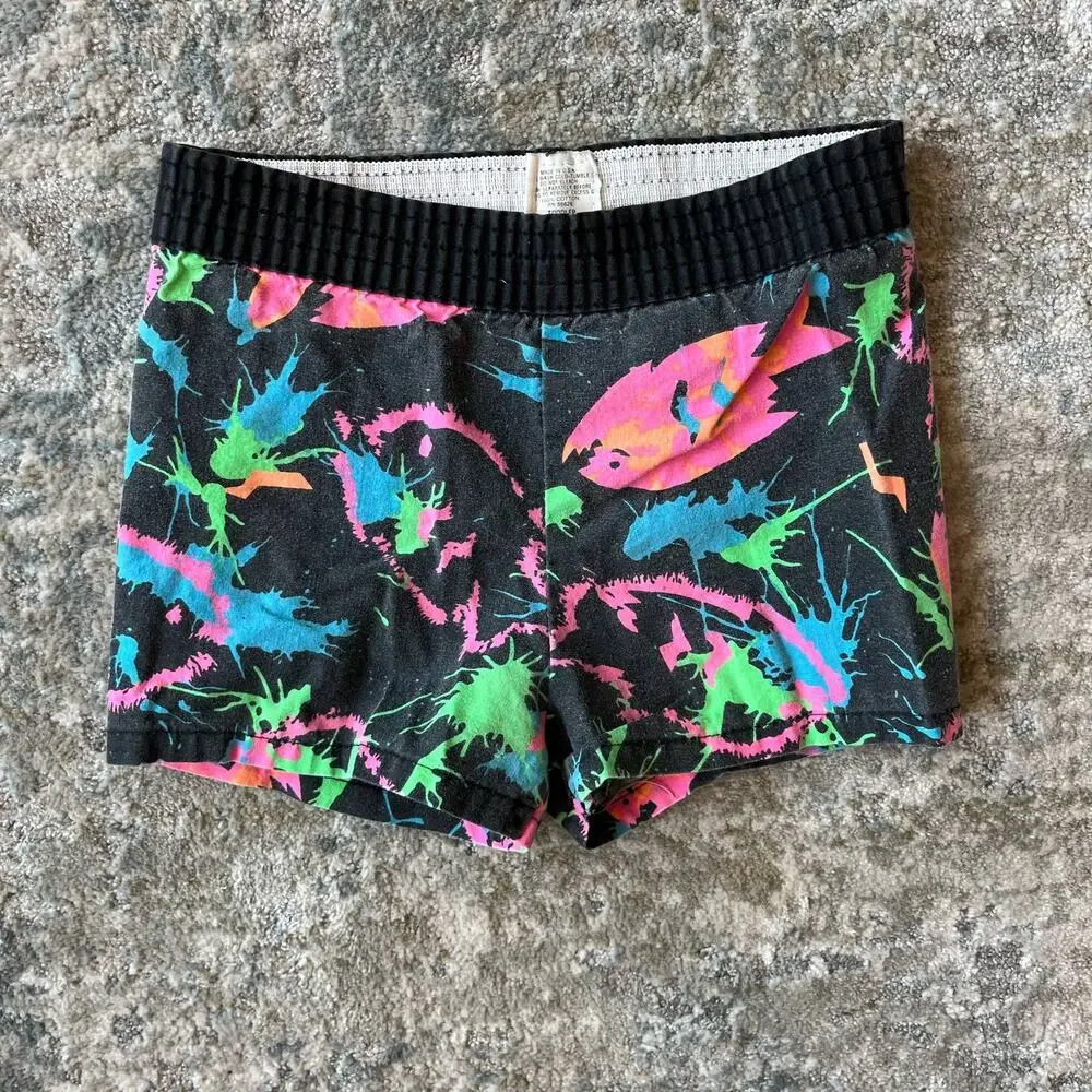 Vintage Black Neon Fish Shorts 3T USA